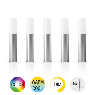 OSRAM Smart+ Multicolor Basis mit 5 Mini-Garden-Poles LED-Lichterkette Gartenlichter Philips Hue Bridge, Echo Plus, Alexa kompatibel