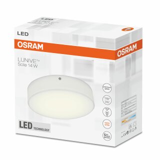 Osram LED Wand- & Deckenleuchte Lunive Sole 14W 15cm Warmweiß mit Glasabdeckung rund