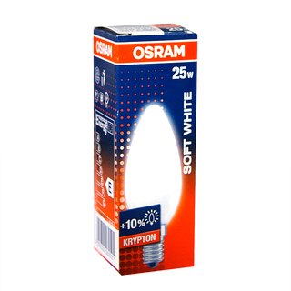 OSRAM Krypton Glühbirne Kerze 25W E14 OPAL weiß Glühbirnen Glühlampen Glühlampe 25 Watt matt