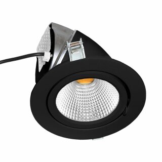 Regent LED Einbauleuchte Einbaustrahler drehbar schwarz 54W COB warmweiß 3000K mit Mean Well Netzteil