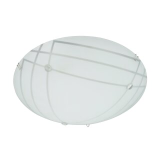 LED Glas Wand- & Deckenleuchte Catania weiß Linien & Steine rund 12W 1200lm warmweiß 3000K Ø 30cm