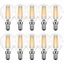 10 x LED Filament Tropfen 4W = 40W E14 Klar...