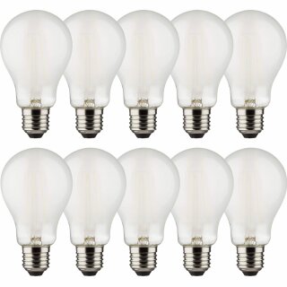 10 x Müller-Licht LED Filament Leuchtmittel Birnenform A60 5W = 48W E27 matt 600lm warmweiß 2700K Retro