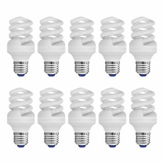 10 x Müller-Licht ESL Energiesparlampe Spirale 11W = 57W E27 680lm warmweiß 2700K 8000h