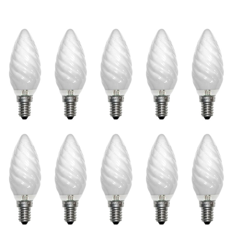 10 x Glühbirne Kerze 40W E14 opal gedreht Glühlampe 40 Watt Glühbirnen warmweiß