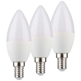 3 x Müller-Licht LED Leuchtmittel Kerzen B35 5,5W ~ 40W E14 matt 420lm Ra95 Flicker-Free warmweiß 2700K 120°