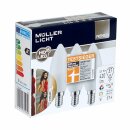 3 x Müller-Licht LED Leuchtmittel Kerzen B35 5,5W ~ 40W E14 matt 420lm Ra95 Flicker-Free warmweiß 2700K 120°