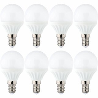 8 x Müller-Licht LED Leuchtmittel Tropfen 3W = 25W E14 Kugel 250lm warmweiß 2700K 180°