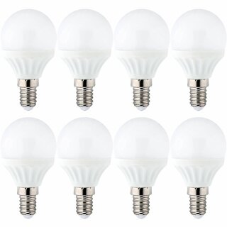 8 x Müller-Licht LED Leuchtmittel Tropfen 3W = 25W E14 Kugel 250lm warmweiß 2700K 180°