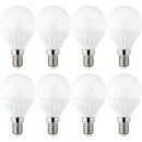 8 x Müller-Licht LED Leuchtmittel Tropfen 3W = 25W E14 Kugel 250lm warmweiß 2700K 180°