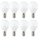 8 x Müller-Licht LED Leuchtmittel Tropfen 3W = 25W E14 Kugel 250lm warmweiß 2700K 180°