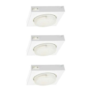 3 x Paulmann Möbelaufbauleuchten Set Micro Line Weiß 3 x 9W GX53 warmweiß 2700K mit Schalter