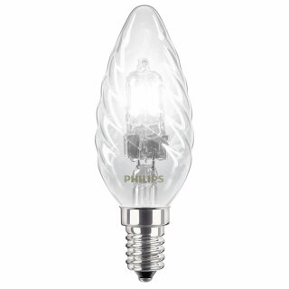 Philips Halogen Kerze gedreht 18W = 25W / 23W E14 klar warmweiß dimmbar