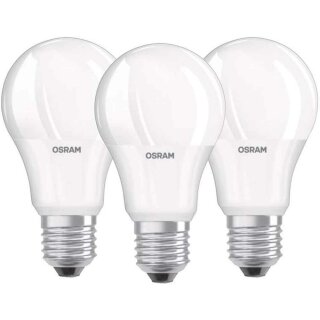 3 x Osram LED Leuchtmittel Birnenform 10,5W = 75W E27 1055lm matt Neutralweiß 4000K