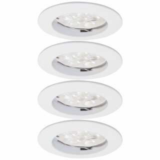 4 x Müller-Licht LED Einbauleuchte rund Weiß IP23 7W GU10 400lm warmweiß 2700K dimmbar