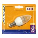 Attralux LED Leuchtmittel Kerze 3,3W = 25W E14 klar B35 warmweiß 2700K