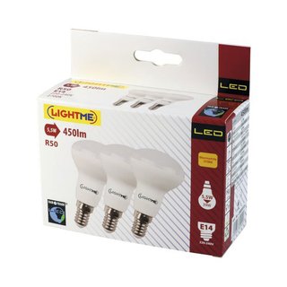 3 x LightMe LED Leuchtmittel Reflektor R50 5,5W = 39W E14 matt 450lm warmweiß 2700K