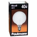 Paulmann Globe Glühbirne 40W Eiskristall Klar E14 G60...