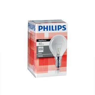 Philips Tropfen 40W E14 klar Ofen Lampe 300° Special Oven P45 40 Watt