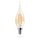 Müller-Licht LED Filament Windstoß Kerze 2,2W = 17W E14 klar Gold gelüstert 150lm Ra>90 warmweiß 2700K Retro-LED