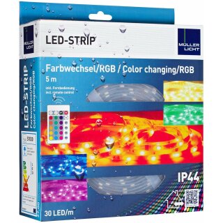 Müller-Licht LED Strip Set Outdoor IP44 22W RGB 5m inkl. Netzteil & Fernbedienung