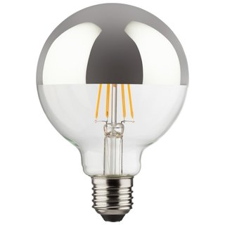 Müller-Licht LED Filament Globe G95 4W = 36W E27 Kopfspiegel Silber 400lm Ra>90 warmweiß 2700K Retro-LED