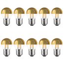 10 x LED Filament Kopfspiegel Tropfen 4W fast 40W E27 gold warmweiß 2700K