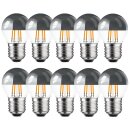 10 x LED Filament Kopfspiegel Tropfen 4W = 40W E27 silber KVS warmweiß 2700K