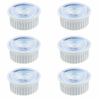 6 x LED Leuchtmittel Modul 5W Linse 230V 2cm flach warmweiß 3000K flood 38° DIMMBAR