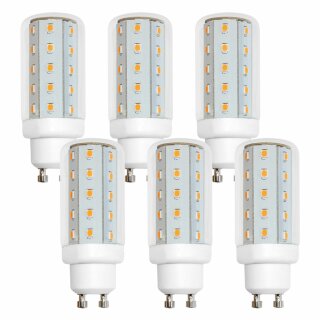 6 x LED Leuchtmittel T30 Röhre 4W GU10 Corn 6500K kaltweiß Tageslicht