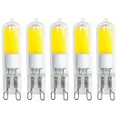 5 x LED COB Stiftsockel Leuchtmittel 2W = 21W G9 klar...