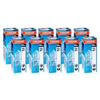 10 x Osram GY6,35 Halogen Stiftsockellampe 50W 12V...