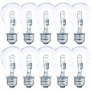 10 x Halogen Leuchtmittel Birnenform 57W = 70W E27 klar dimmbar Glühlampe 2000h warmweiß