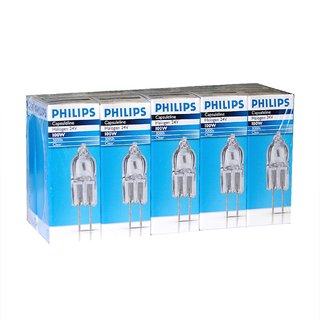 10 x Philips Halogen Stiftsockel 100W GY6,35 24V klar 3000h Stiftsockellampe