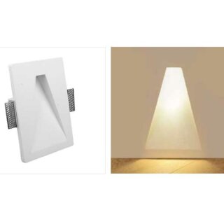 LED Gips-Wandeinbauleuchte Konisch 250x180x45mm Weiß Modul 1W 102lm warmweiß 3000K