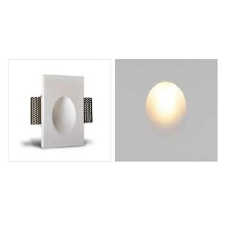 LED Gips-Wandeinbauleuchte Oval Mittel 120x180x55mm Weiß Modul 1W 102lm warmweiß 3000K