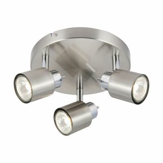 Brilliant Deckenleuchte Strahler Halina Eisen/Chrom 3x max. 10W GU10 230V schwenkbar ohne Leuchtmittel