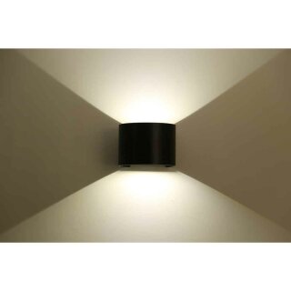 LED Wandleuchte Wandlampe schwarz rund 6W 780lm 3000K Warmweiß Indoor