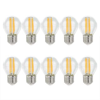 10 x LED Filament Leuchtmittel Tropfen 4W = 40W E27 klar 500lm warmweiß 2700K