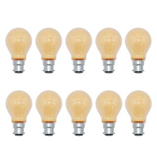 10 x Glühbirne 40W B22d orange Glühlampe 40 Watt Glühbirnen Glühlampen