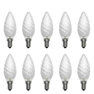 10 x Glühbirne Kerze 60W E14 opal gedreht Glühlampe 60 Watt Glühbirnen warmweiß dimmbar
