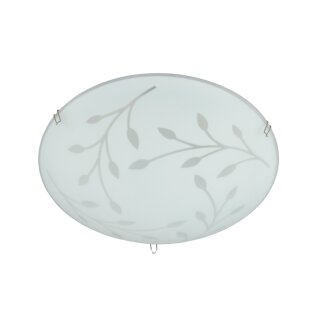 LED Glas Wand- & Deckenleuchte Alassio Weiß Floral rund 9W 800lm warmweiß 3000K Ø 25cm