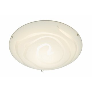 LED Glas Wand- & Deckenleuchte Albarella Weiß Kreise rund 9W 800lm warmweiß 3000K Ø 25cm
