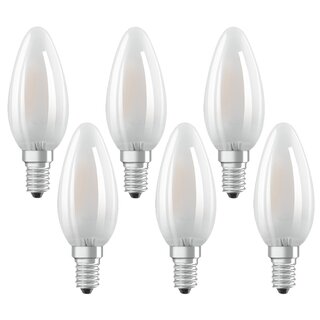 6 x Osram LED Filament Leuchtmittel Kerze 4W = 40W E14 matt 840 neutralweiß 4000K