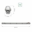 LED Feuchtraumleuchte Wannenleuchte 127cm IP65 für 1 x T8 LED Röhre G13 120cm