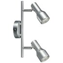 Paulmann Strahler Deckenleuchte Palu Aluminium 2 x 11W GU10 Energiesparlampe warmweiß