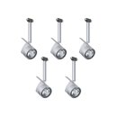 5 x Paulmann MiniPower 2Easy Spot-Set Wire/Rail Systems Chrom matt 5 x 20W GU4 190lm 12V Halogen