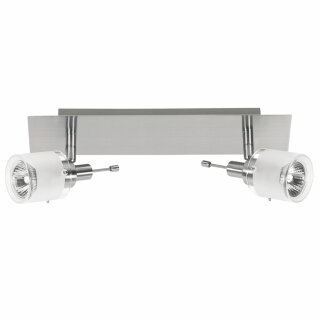 Nice Price Deckenleuchte Spotlights Nickel satiniert/Satin 2 x 50W GU10 230V Halogen