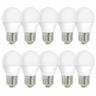 10 x LED Leuchtmittel Tropfen 4W = 29W E27 matt Kugel 160° warmweiß 3000K