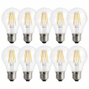 10 x LED Filament Leuchtmittel Birnenform 6W = 60W E27 klar 760lm Neutralweiß 4000K 300°